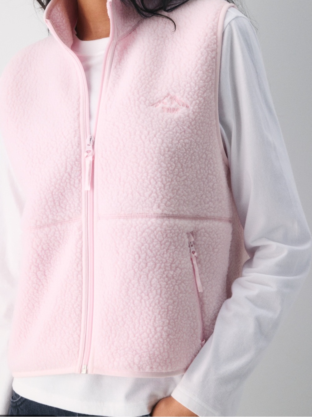 Aritzia Pale Pink Polartec® Mockneck Vest